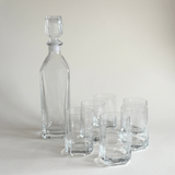 Italian Bormioli glass whisky barware, clear decanter set, Pre-Loved, L'Officina General Store