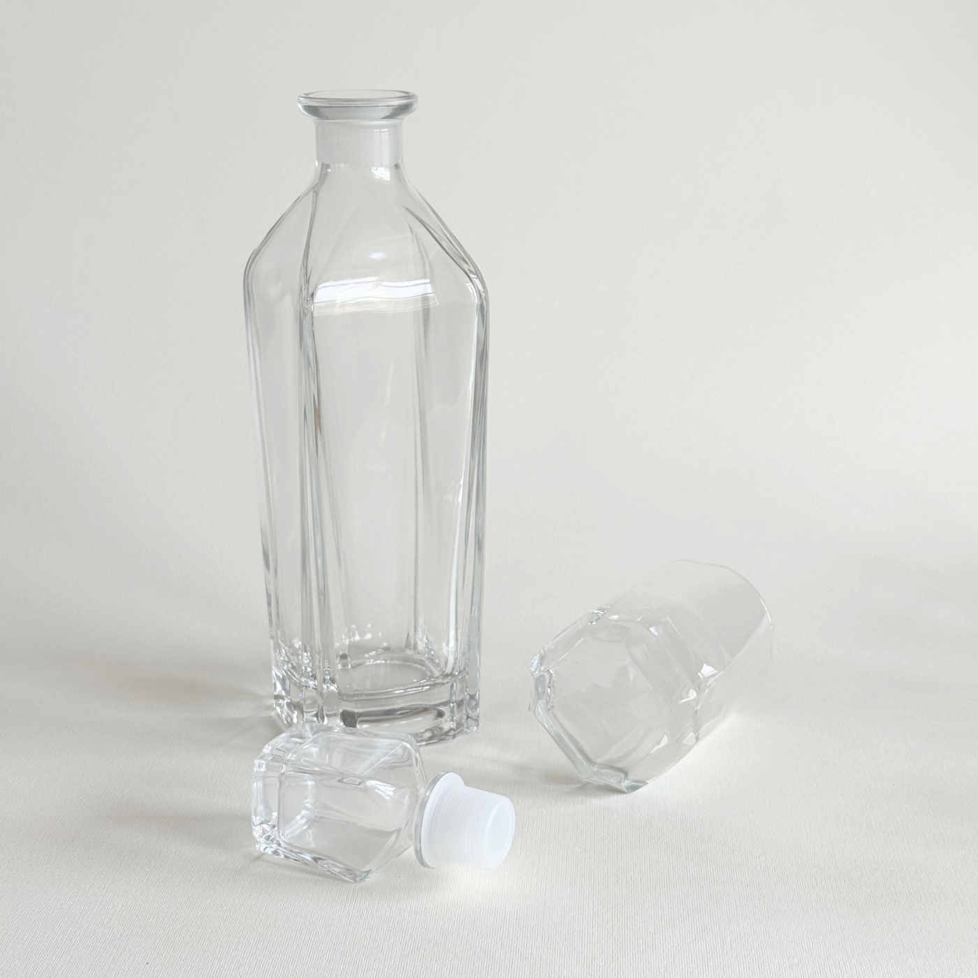 Bormioli clear glass whisky set, Italian barware from the 2000s, Pre-Loved, L'Officina