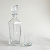 Clear glass Bormioli whisky set for serving spirits, Pre-Loved Italian barware, 2000s, L'Officina