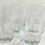 Pre-Loved Bormioli clear glass whisky set, Italian 2000s barware for serving spirits, L'Officina