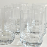 Pre-Loved Bormioli clear glass whisky set, Italian 2000s barware for serving spirits, L'Officina