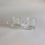 Bormioli Oxford glass espresso cup set of two striped design