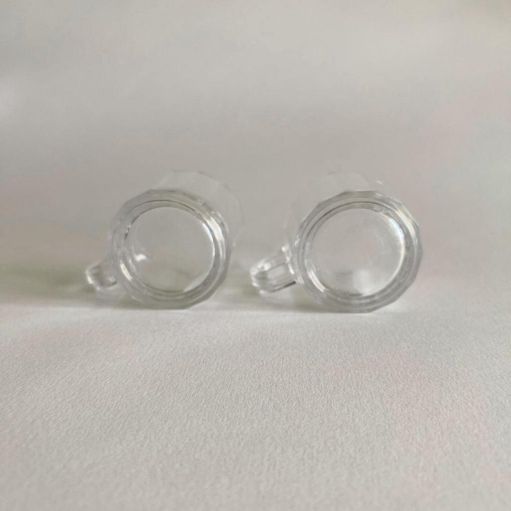 Pair of vintage Italian glass espresso cups Bormioli