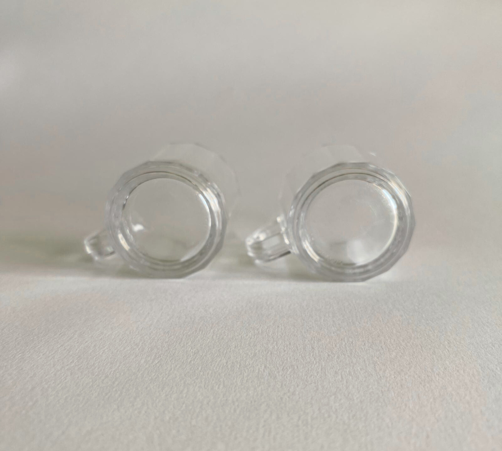 Pair of vintage Italian glass espresso cups Bormioli