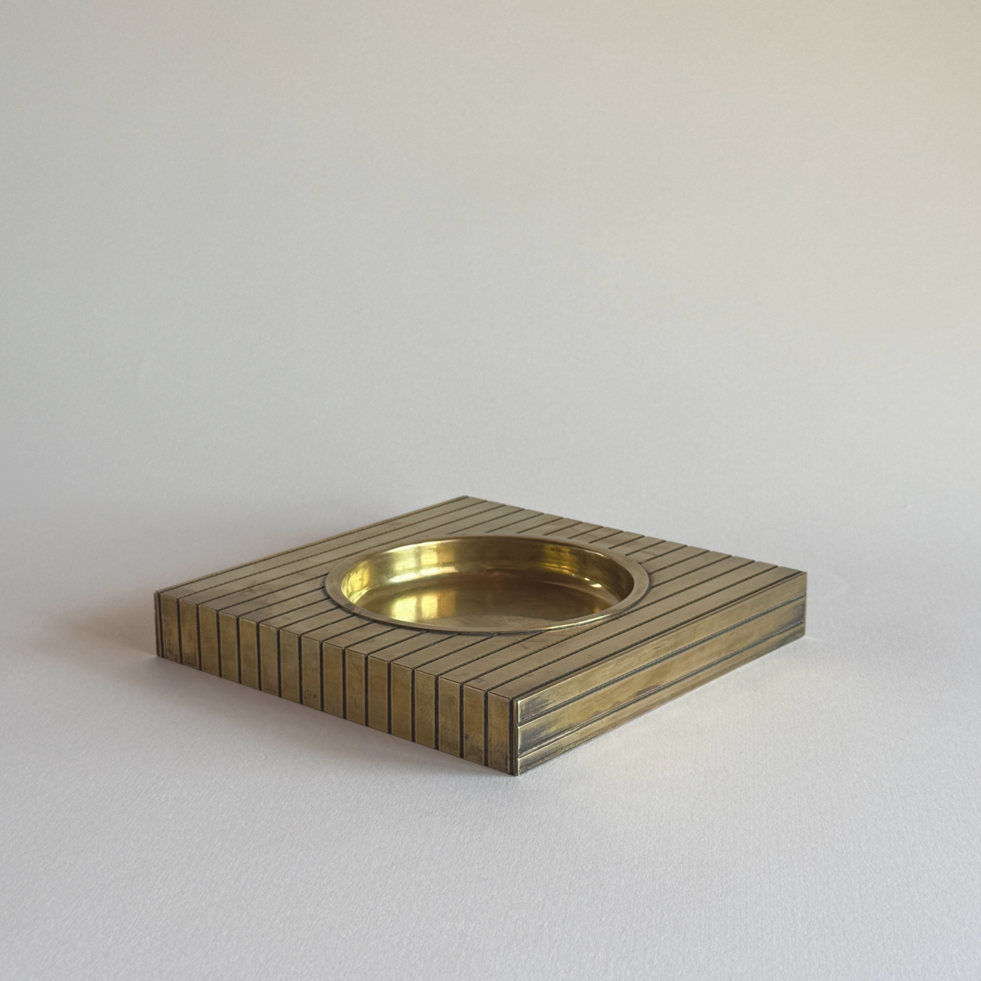 Brass Ashtray | Brutalist · Striped