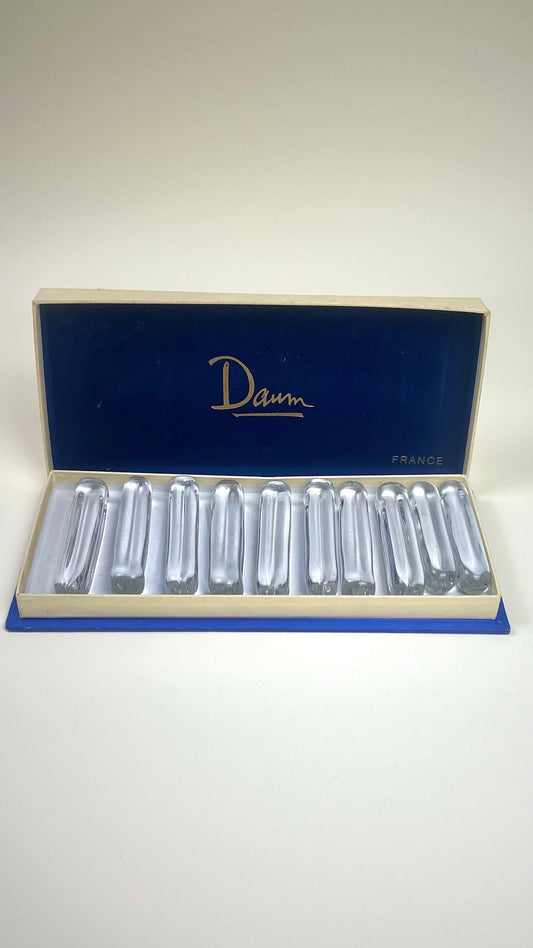 CRYSTAL KNIVES/CHOPSTICK HOLDERS  Daum France