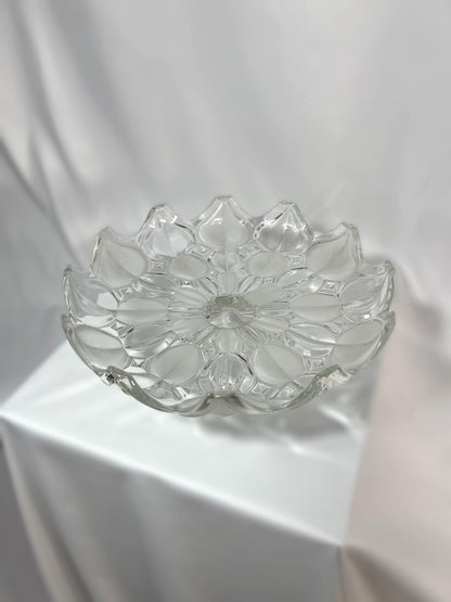 Leaf Cake Stand frosted and clear crystal - L'Officina General Store 