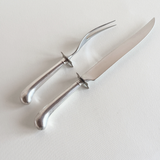 Carving fork in silver plate, matching vintage serving set