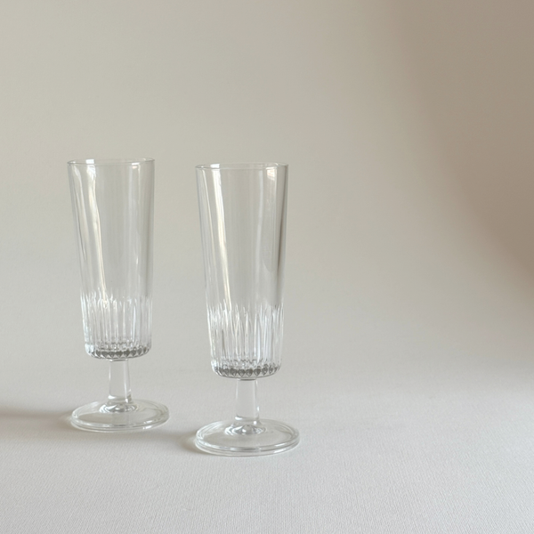 Glass Champagne Flutes | Set of 2, 1970s — L'Officina General Store