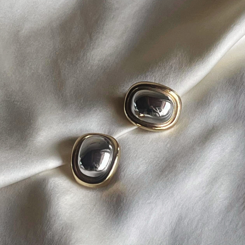 Christian Dior Dual Tone Metal Clip earrings