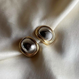 Christian Dior Orecchini a clip in metallo bicolore 