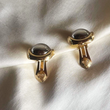 Christian Dior Orecchini a clip in metallo bicolore 