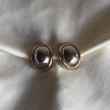 Christian Dior Orecchini a clip in metallo bicolore 