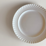 Cipa Dinning plate white ceramic wave detail