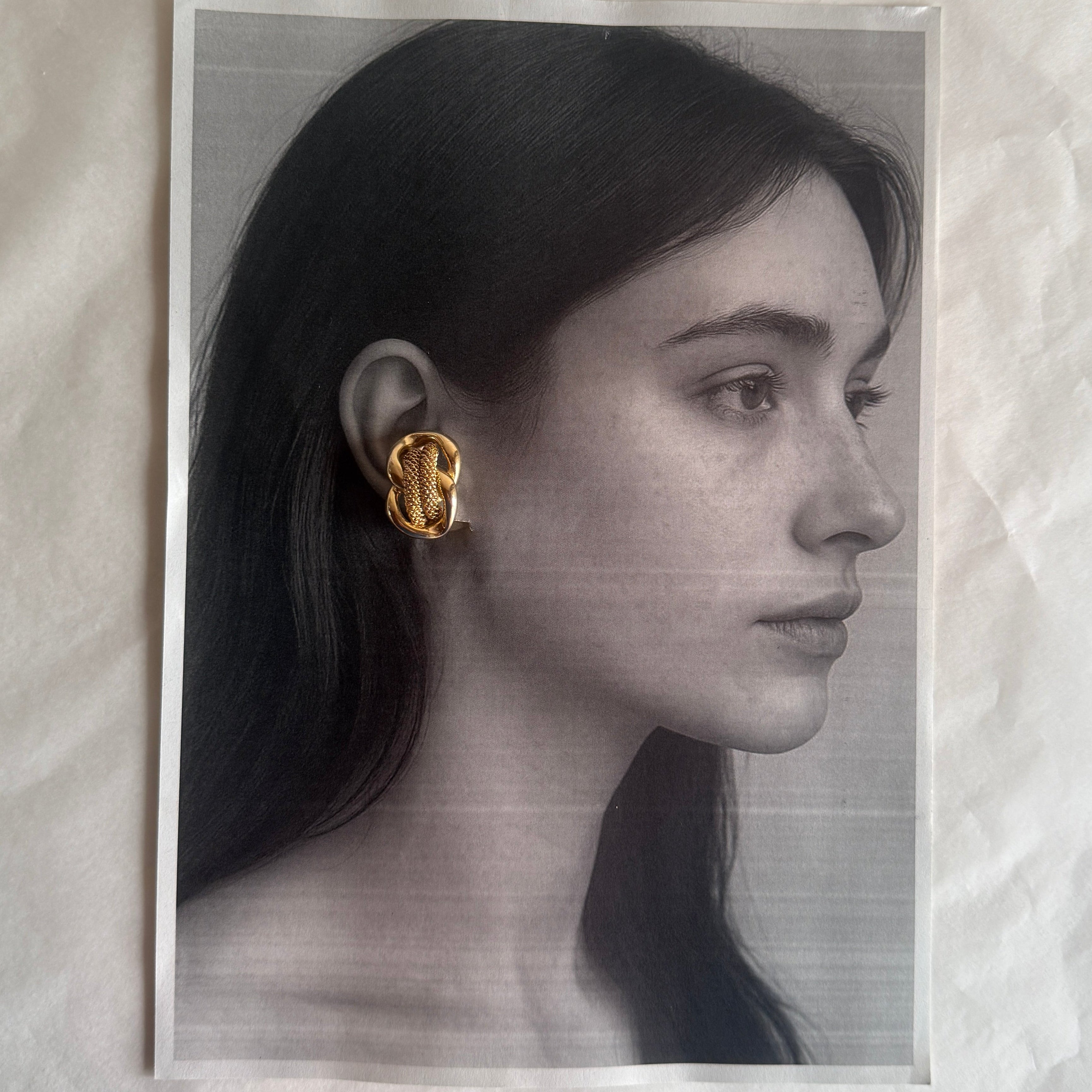 Clip chain link earrings