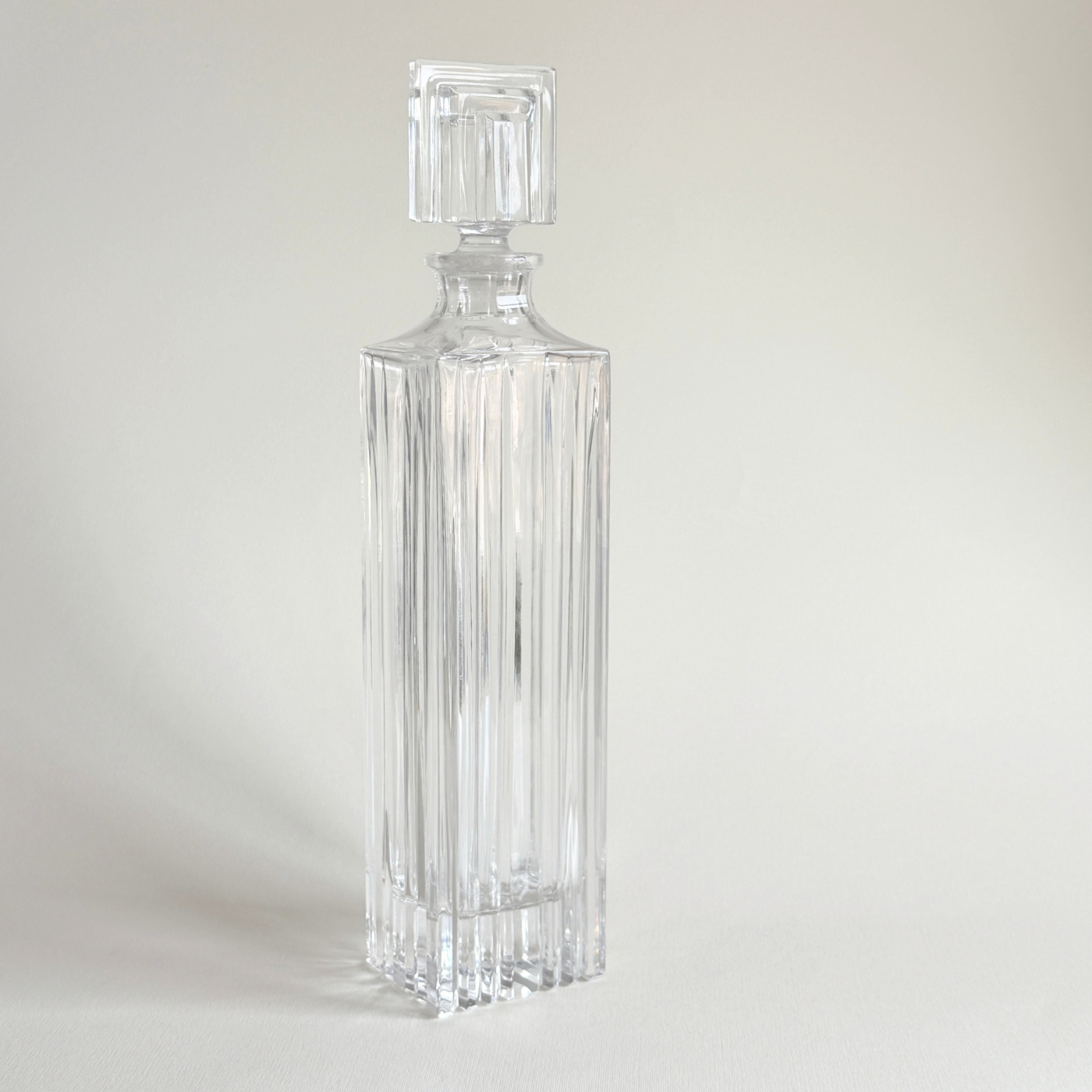 Pre-Loved Colle decanter in clear crystal glass, Art Deco design, 1 L carafe for spirits and wine