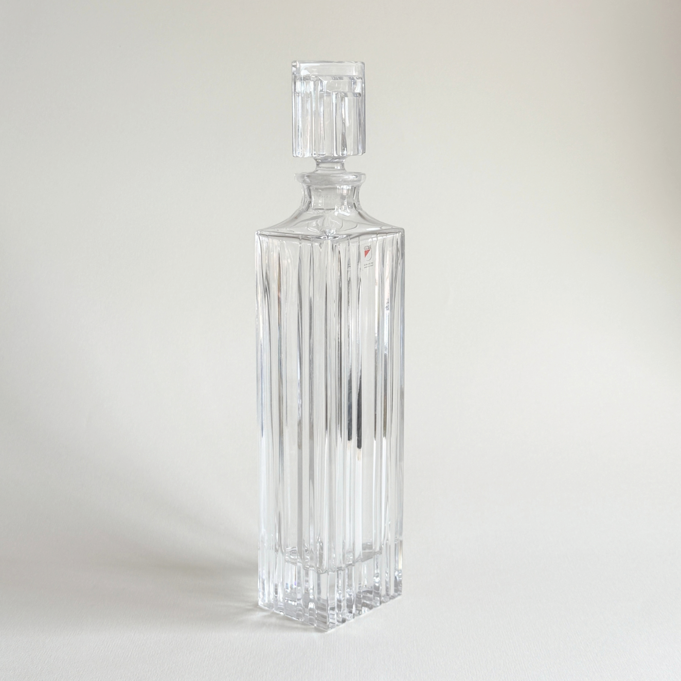 Colle 1 L Art Deco decanter, clear glass with crystal finish, Pre-Loved 2000s glassware