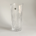 Tall clear Cristal d'Arques Combourg crystal vase, made in France, 29.5 cm, alternate view