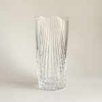 Tall clear Cristal d'Arques Combourg crystal vase, made in France, 29.5 cm