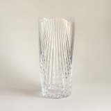 Tall clear Cristal d'Arques Combourg crystal vase, made in France, 29.5 cm
