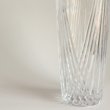 Tall clear Cristal d'Arques Combourg crystal vase, made in France, 29.5 cm, alternate view