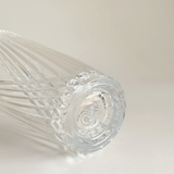 Tall clear Cristal d'Arques Combourg crystal vase, made in France, 29.5 cm, alternate view