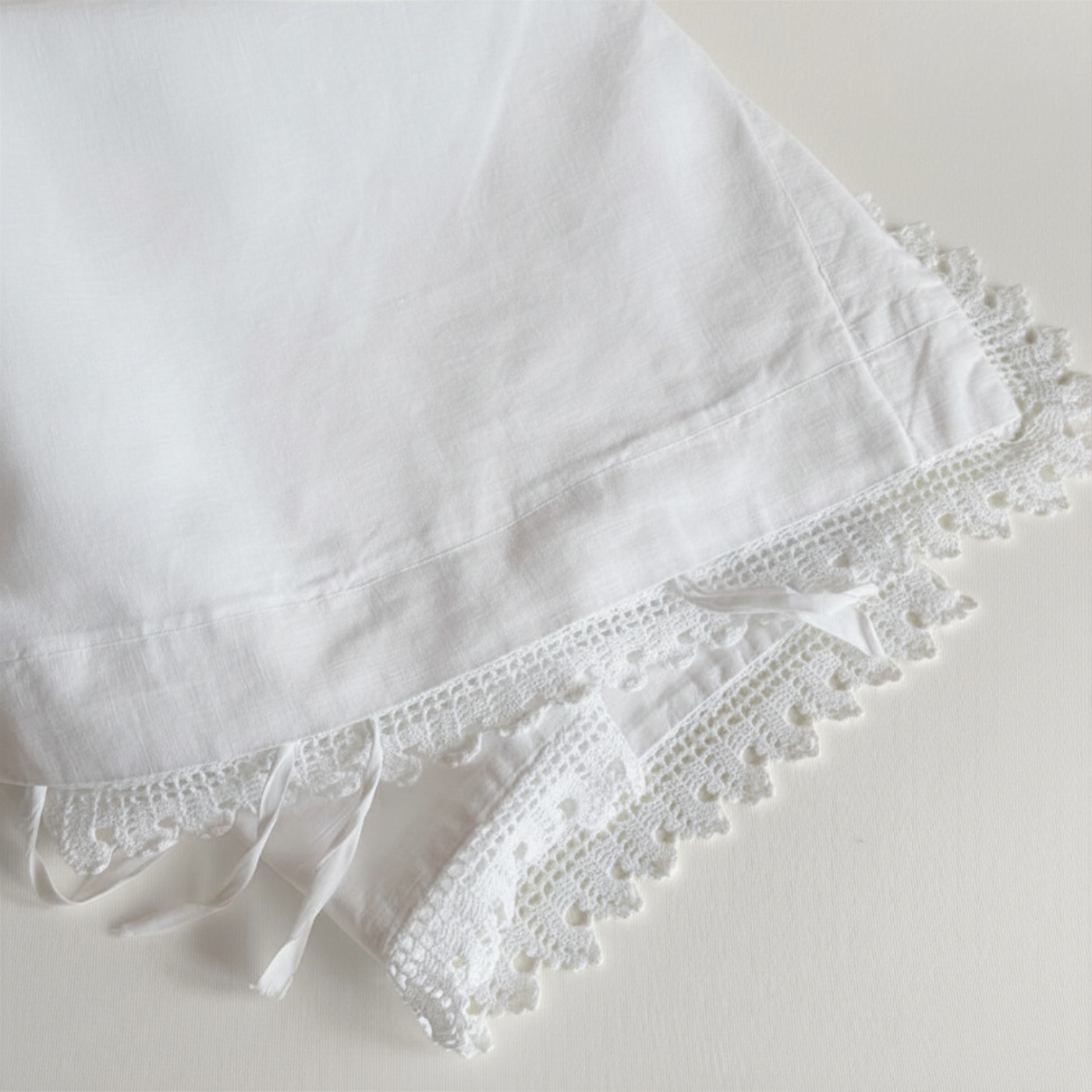 Federe con bordo all'uncinetto | Set di 2
