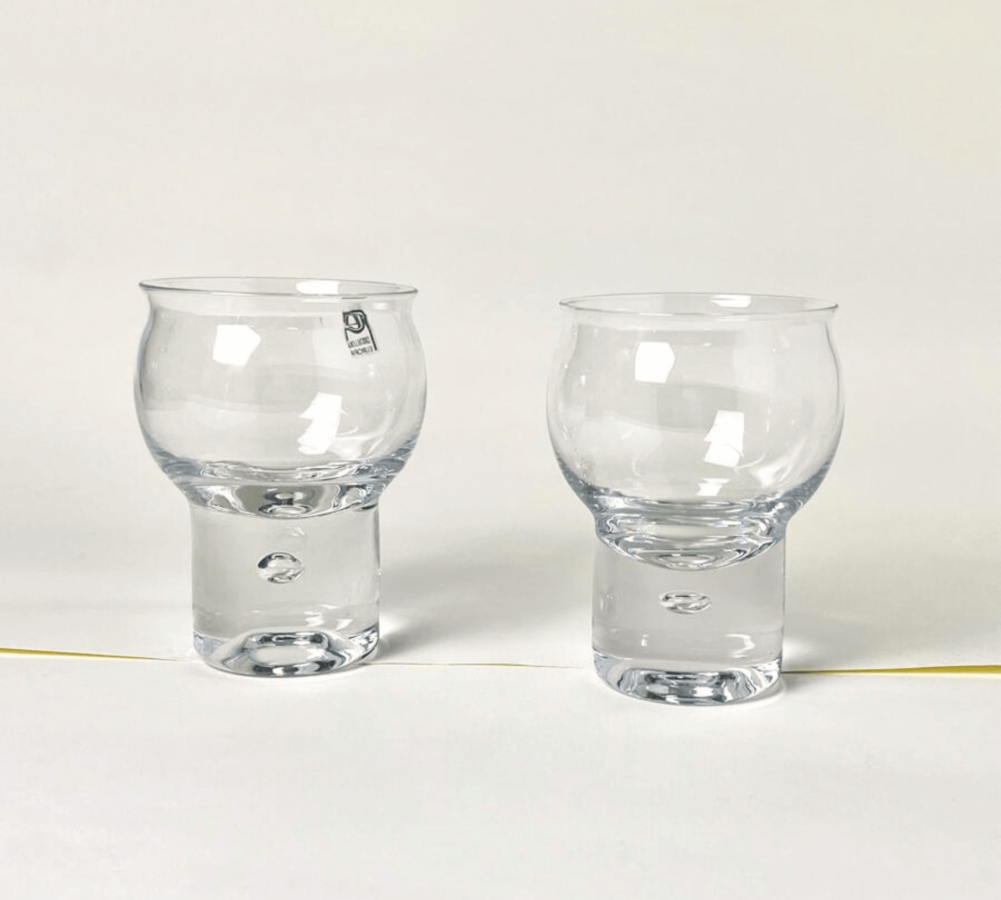 SET OF 2 I Crystal WINE GLASSES I Italian Vintage 1960 - L'Officina General Store