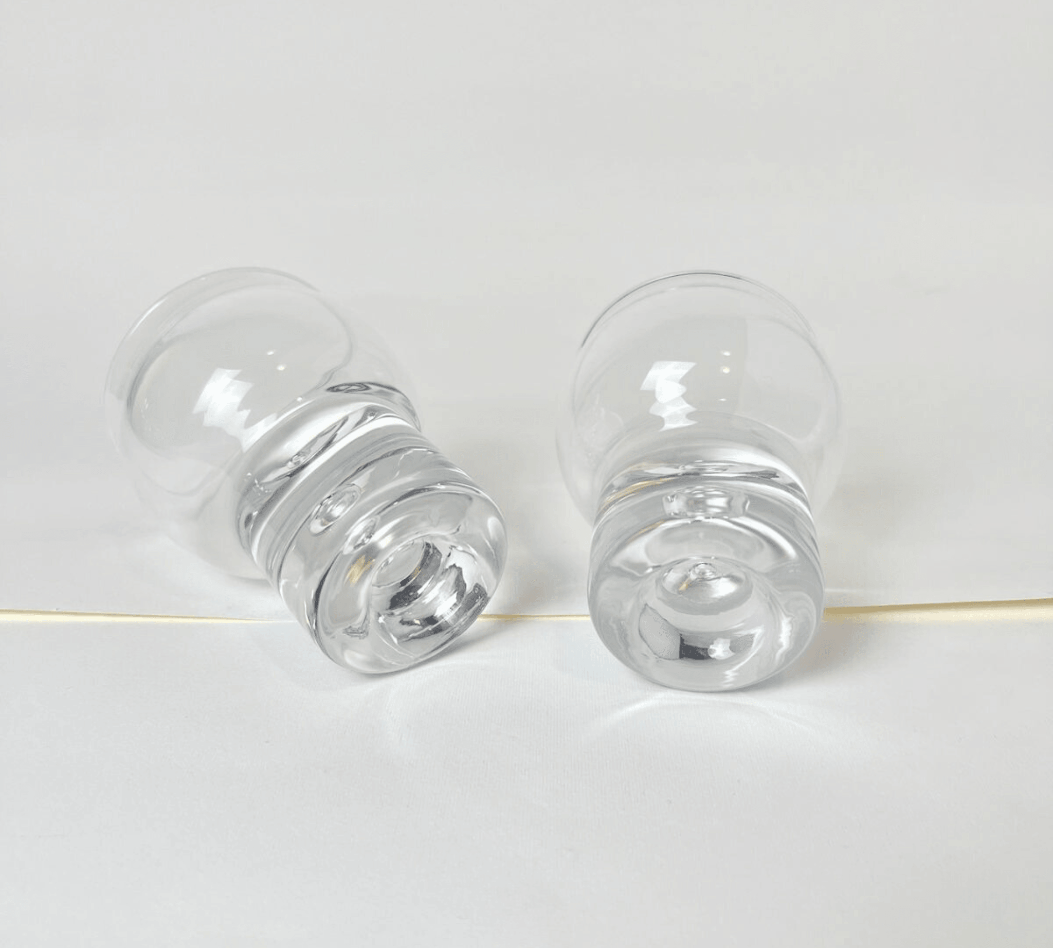 SET OF 2 I Crystal WINE GLASSES I Italian Vintage 1960 - L'Officina General Store