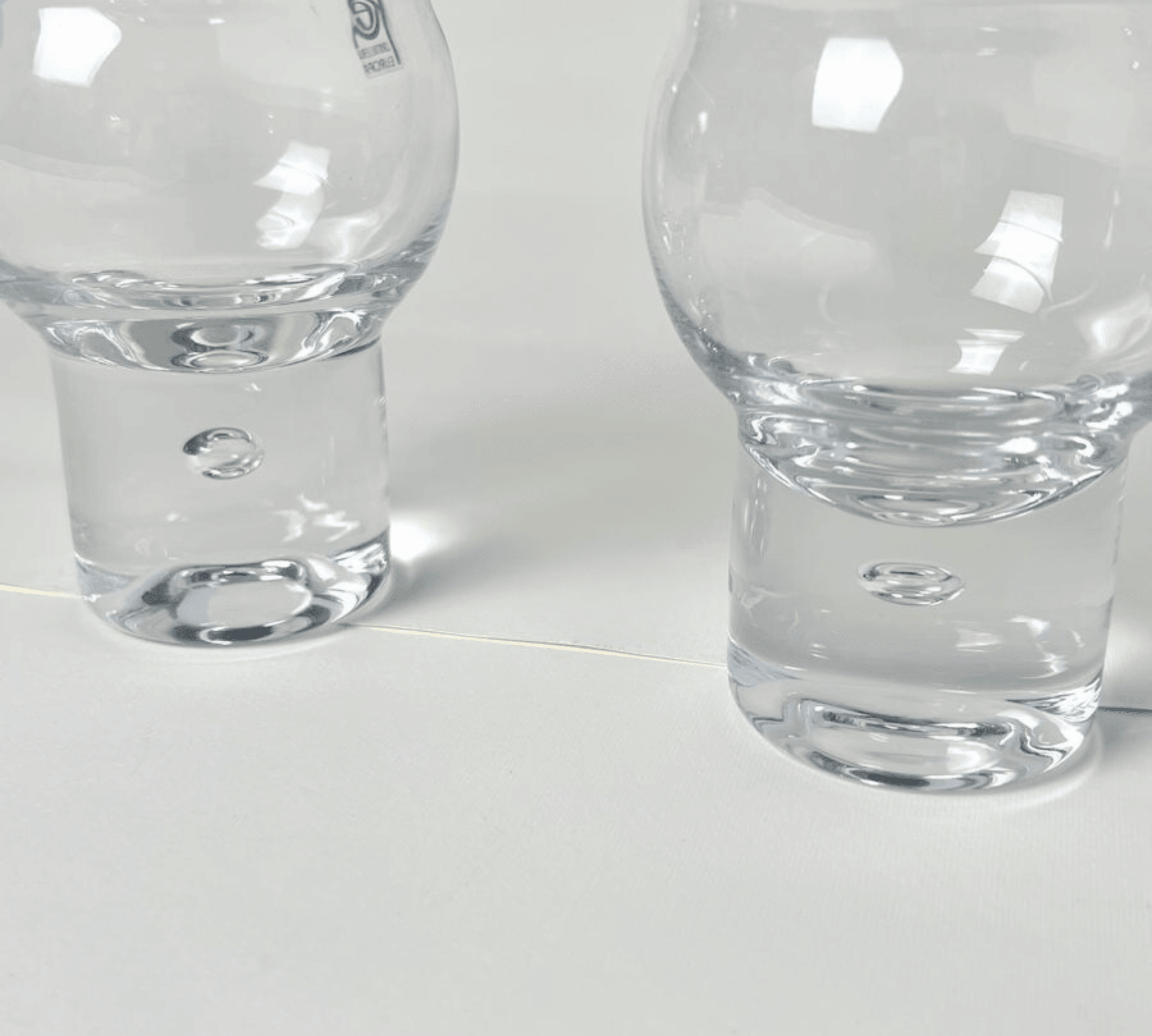 SET OF 2 I Crystal WINE GLASSES I Italian Vintage 1960 - L'Officina General Store