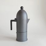Alessi La Cupola 6-cup stovetop espresso maker in anthracite grey aluminium, designed by Aldo Rossi 1988
