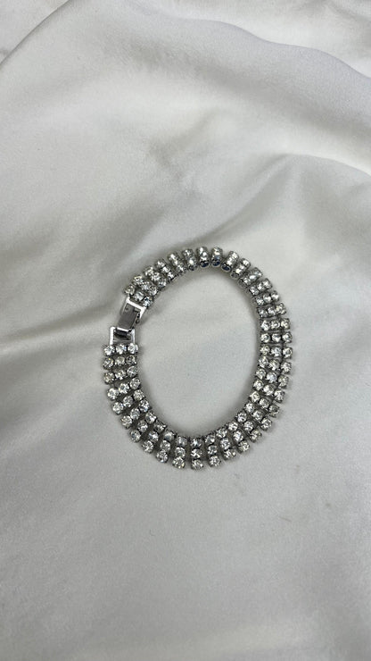 BRACCIALE DA TENNIS CON STRASS I vintage anni '70