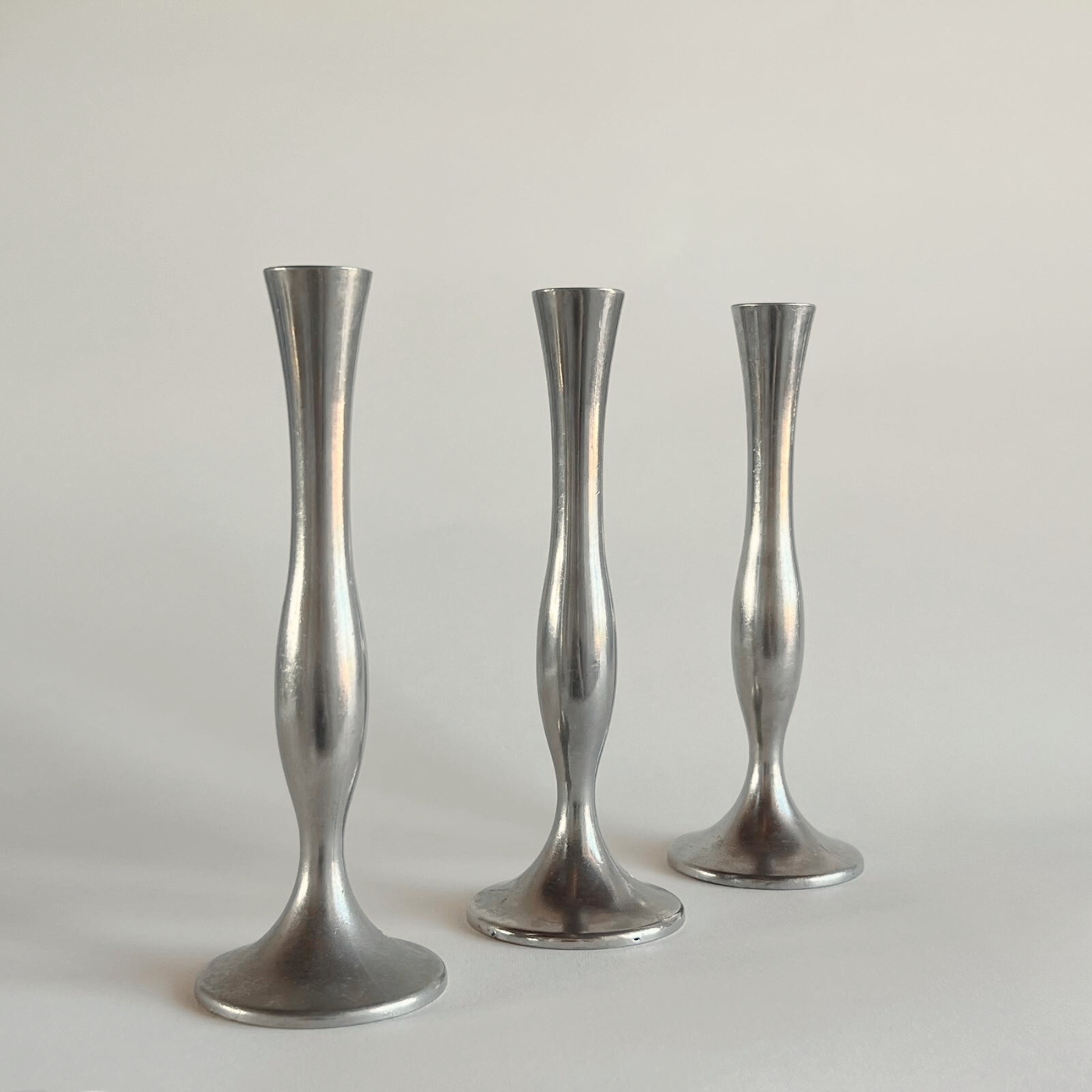 Damart Metal Bud Vase silver 1950s French