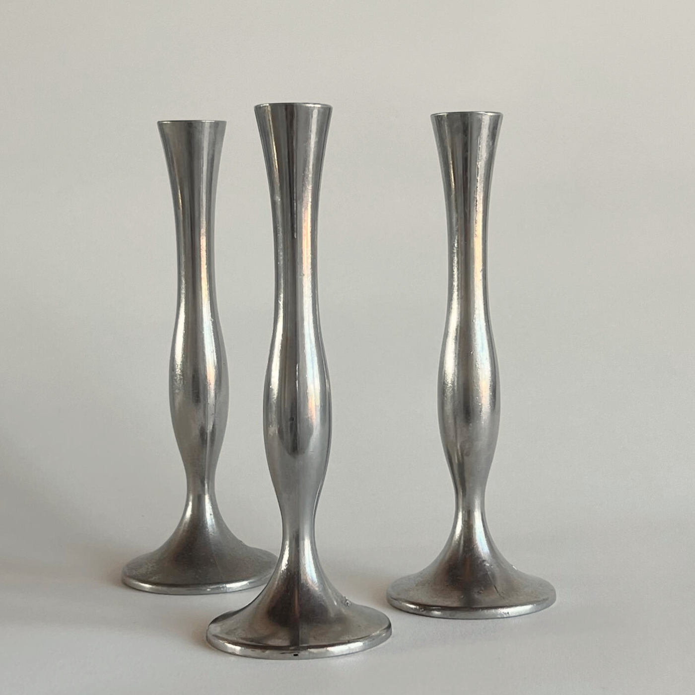 Damart Metal Bud Vase silver 1950s French