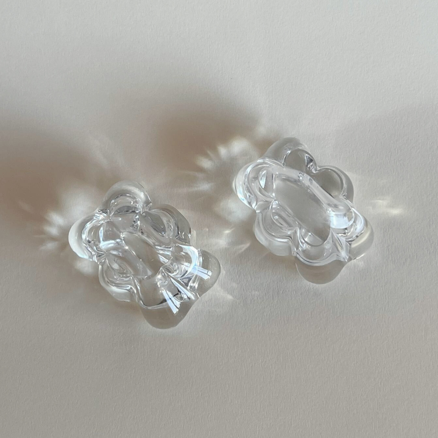 Daum Crystal salt cellar Set of 2 view from top