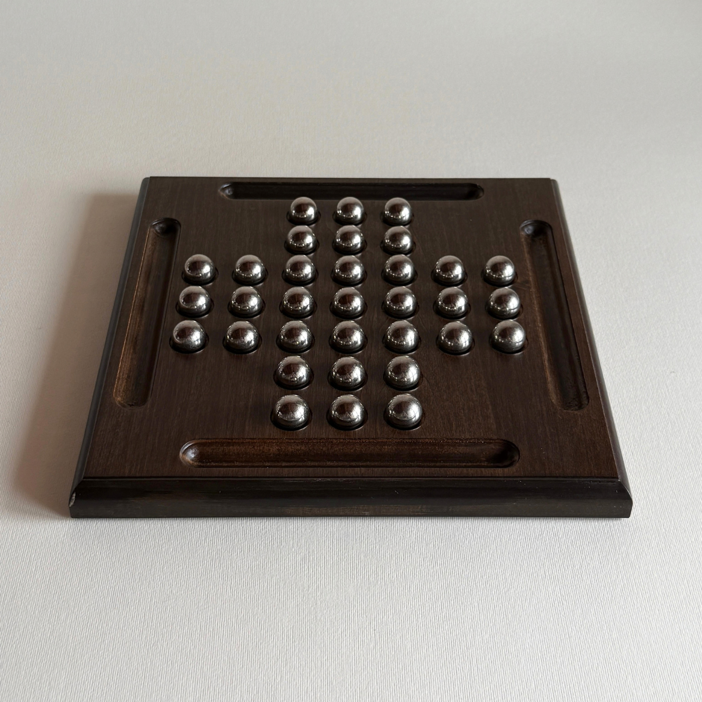 Dal Negro wooden Chinese solitaire board, Pre-Loved 1970s, made in Italy