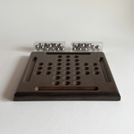 Vintage 1970s Dal Negro wooden board game, Chinese solitaire, 23.5 x 23.5 cm