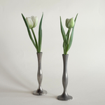 Damart Metal Bud Vase silver 1950s French with tulips