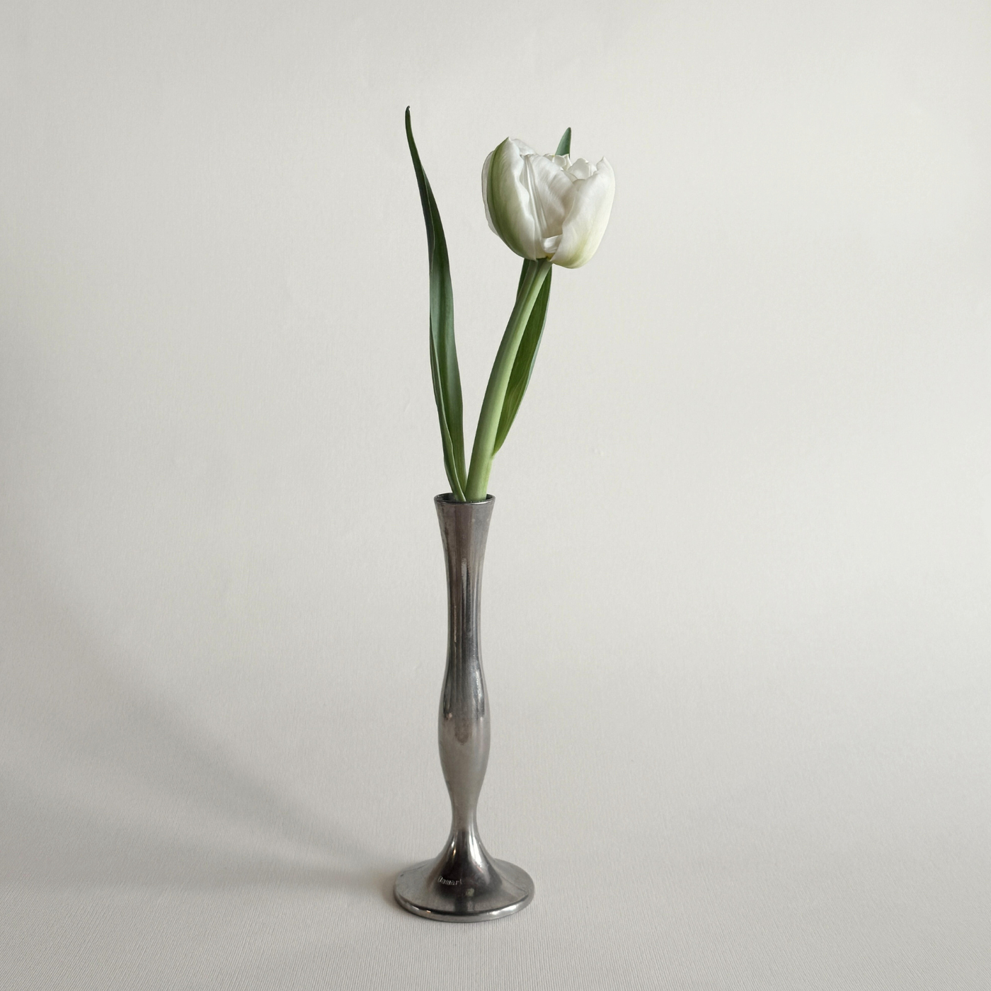 Damart Metal silver bud vase French candleholder