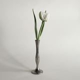 Damart Metal silver bud vase French candleholder