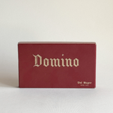 L'Officina Pre-Loved Dal Negro dominoes, white plastic tiles in original red box, made in Italy