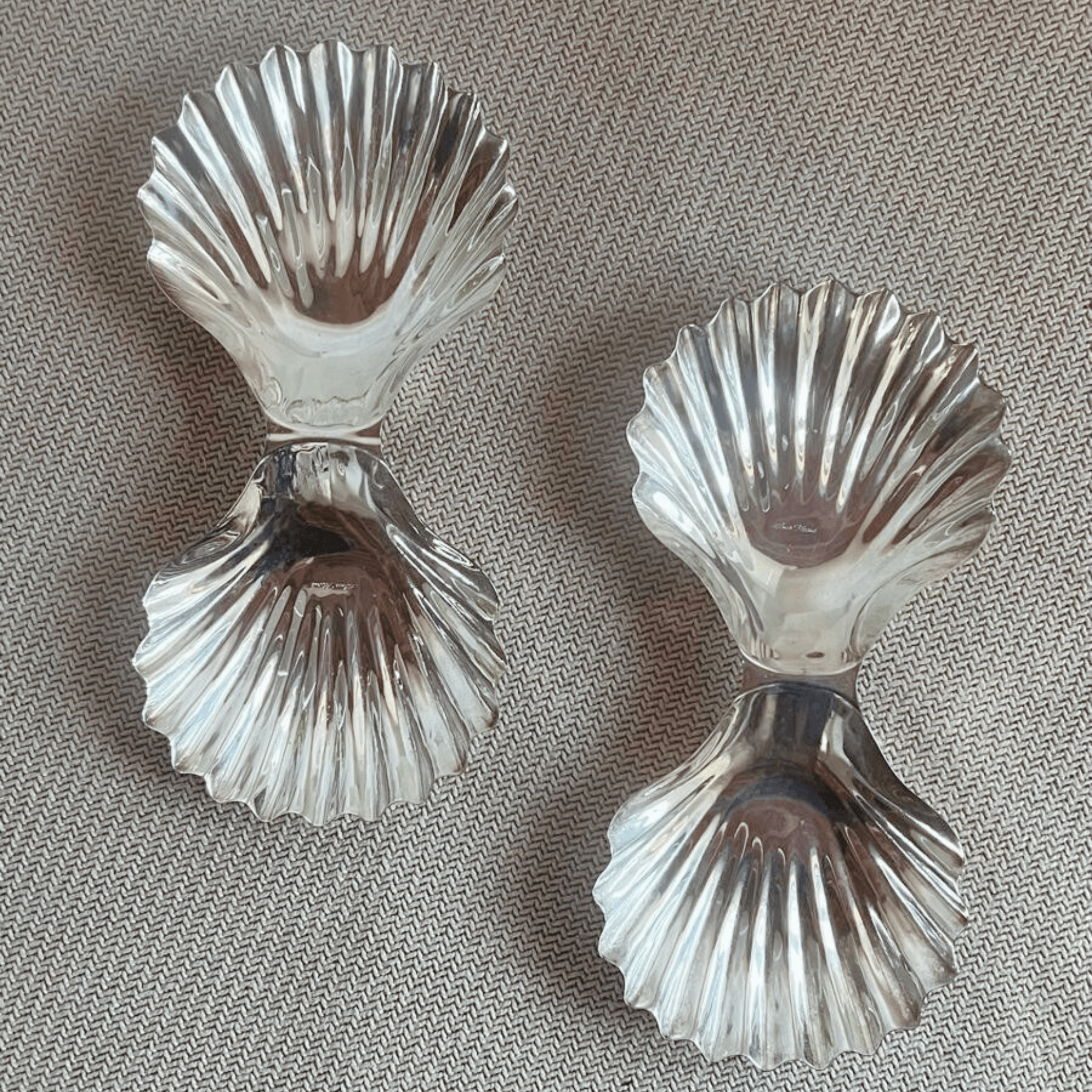 Dual Shell Silver Plated catch-all tray - L'Officina General Store