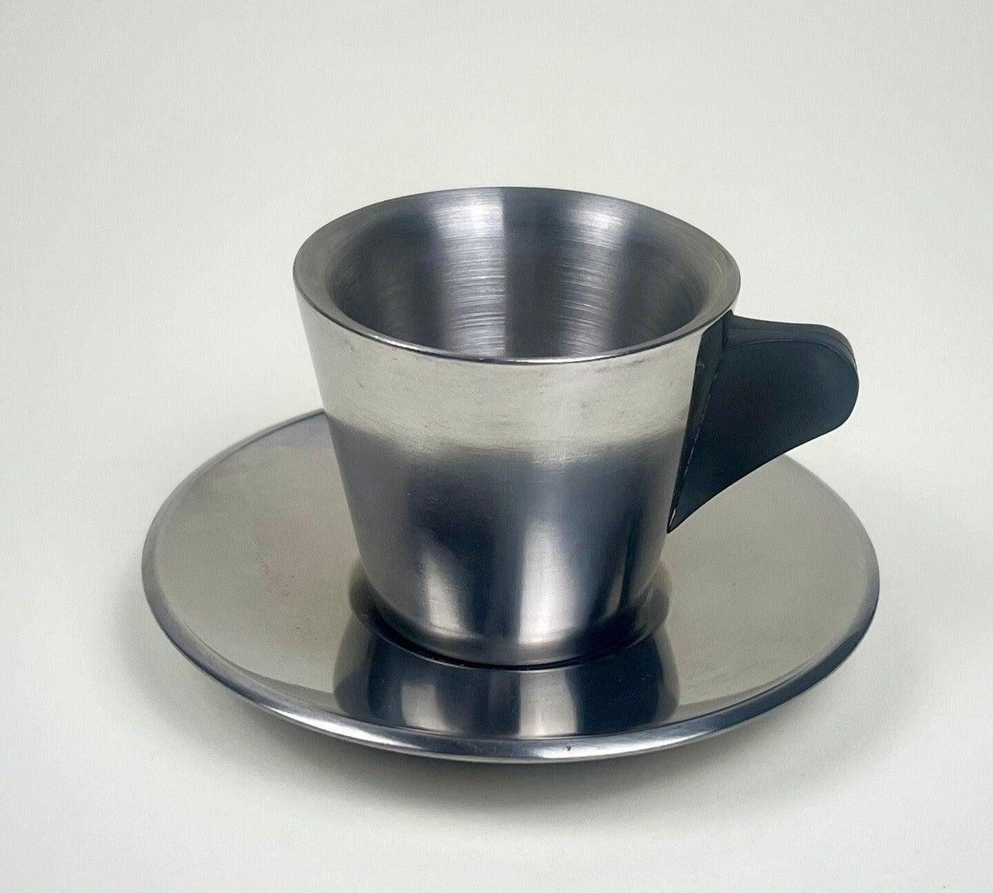 IKEA Metal Espresso cup and Saucer I Stainless steel I model 16784 - L'Officina General Store