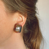 Tortoise shell and Metal Clip Earrings