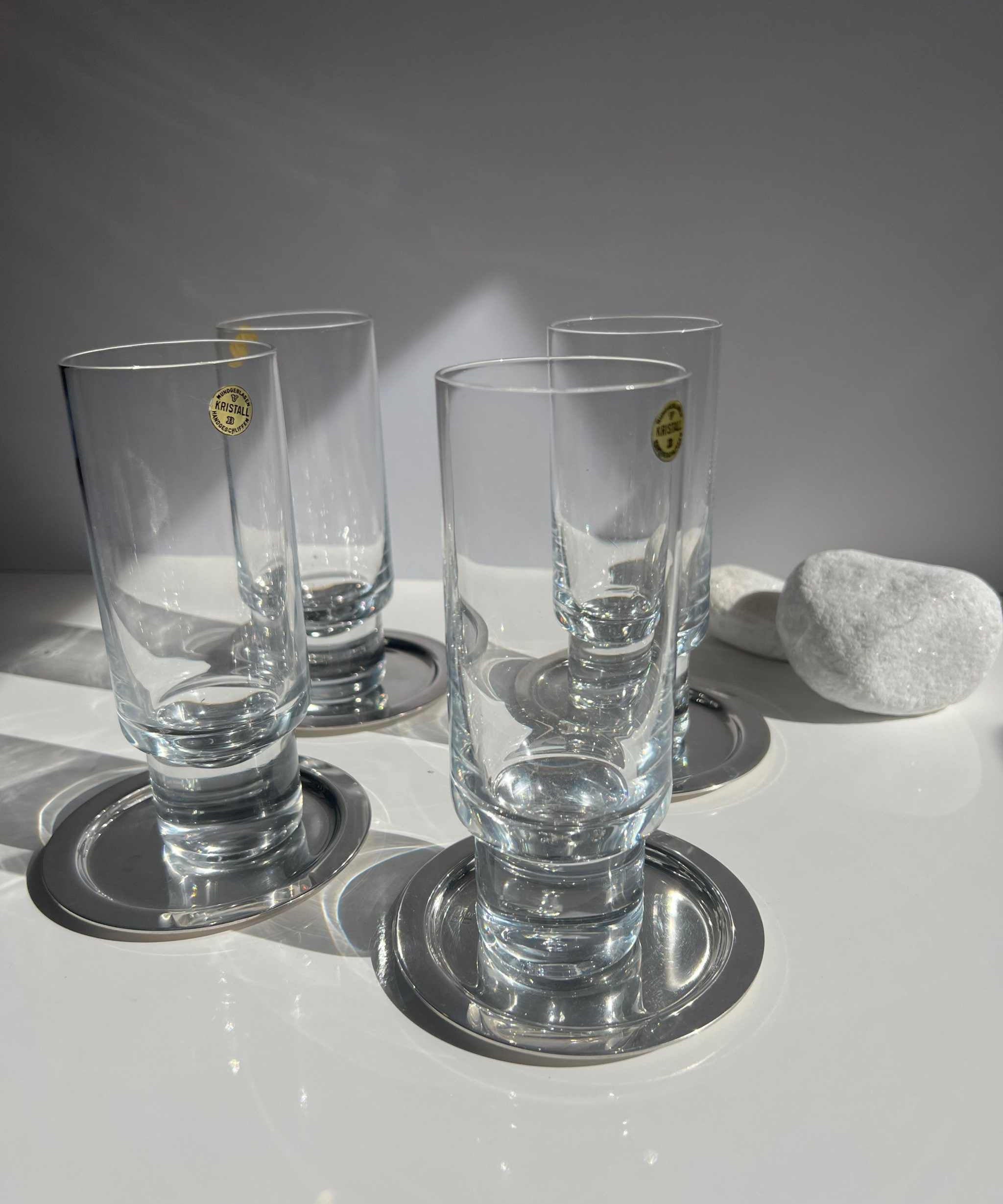 Sterling Silver Italian glass coasters - L'Officina General Store