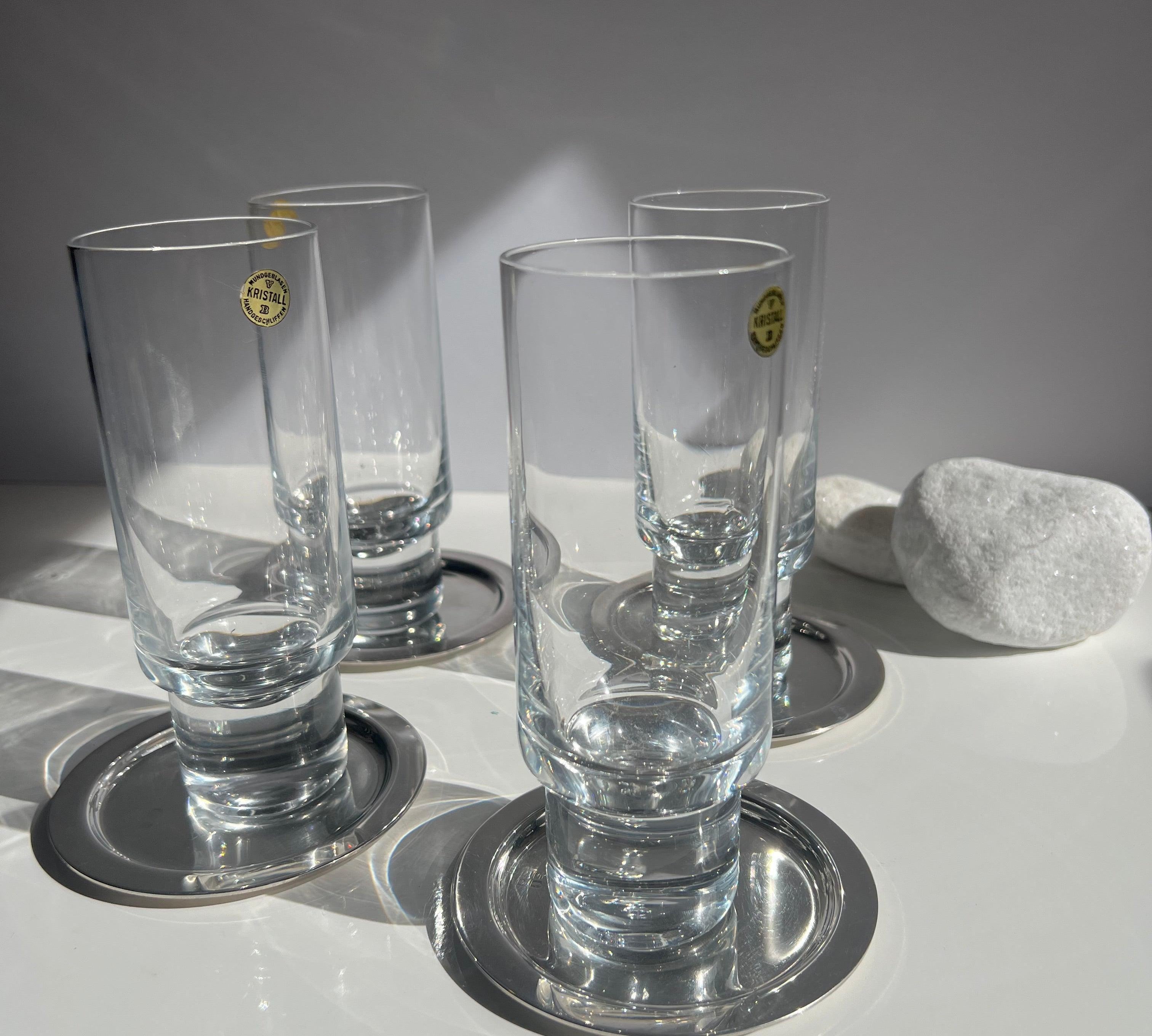 Sterling Silver Italian glass coasters - L'Officina General Store