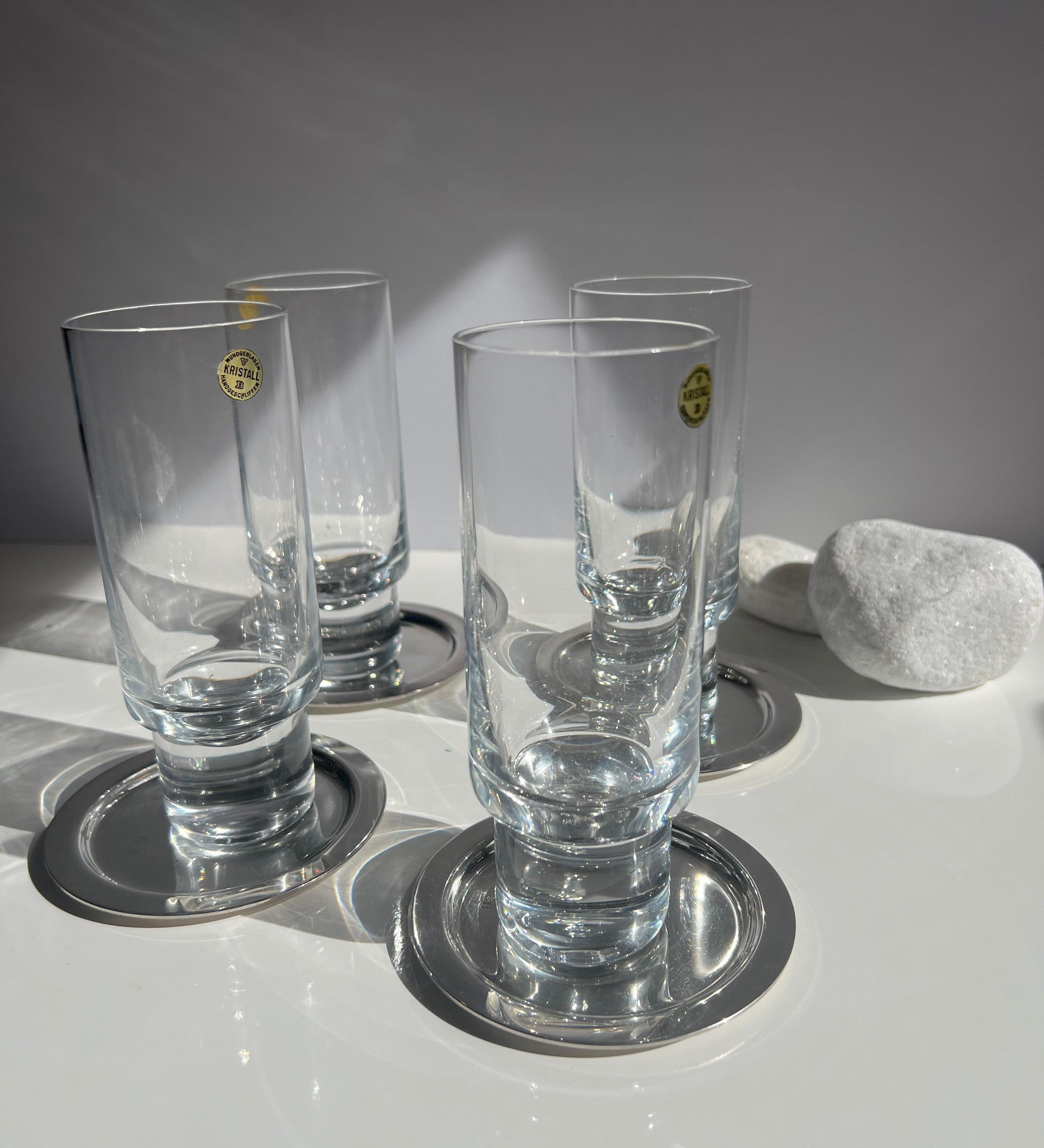Sterling Silver Italian glass coasters - L'Officina General Store