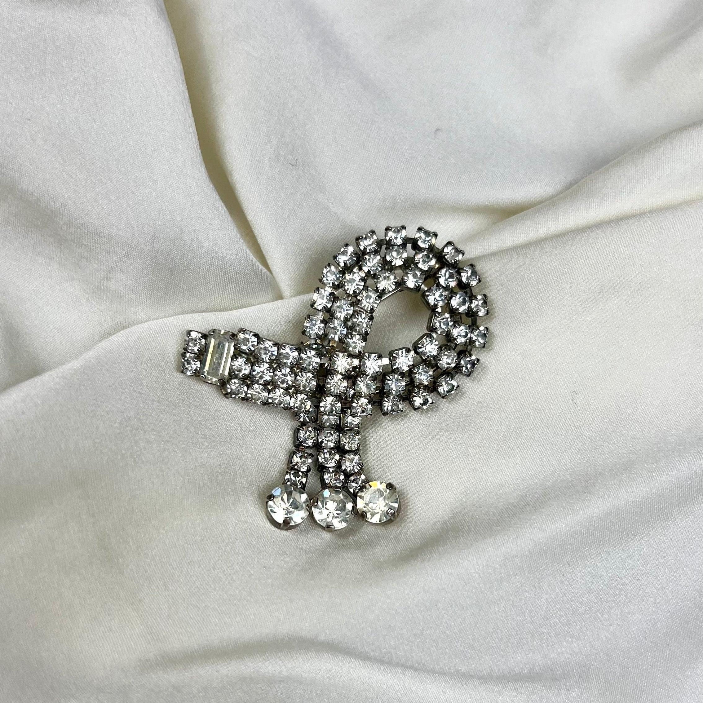 SILVER & RHINESTONE BROOCH I 1930s vintage - L'Officina General Store