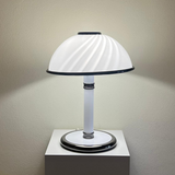 fluted opaline swirl Large Murano Mushroom Table Lamp I1980s