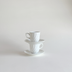 Fontebasso Treviso white porcelain espresso cups with swirl design